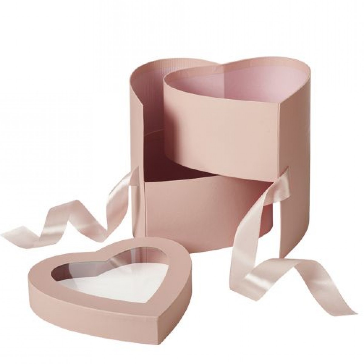 Gift box in white/dark pink color, heart shape, Love, approx. 23.5 x 22.5 x  8 cm, set 6 - Greece, New - The wholesale platform | Merkandi B2B