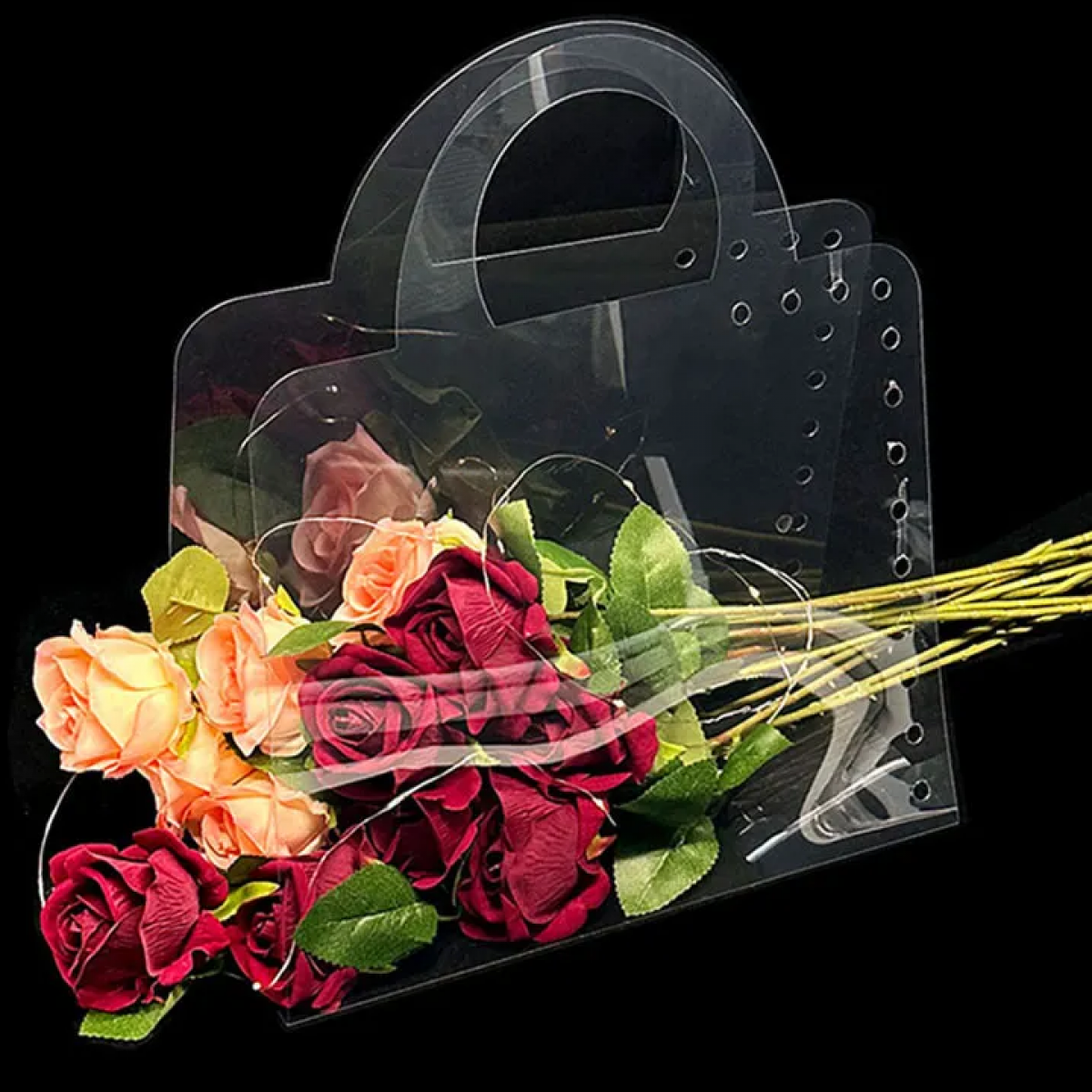 Lace Flowers Handbag Pu Leather Sweet Girl Square Bag Flower Pearl Chain  Shoulder Messenger Bag | Flower handbag, Bags, Casual bags
