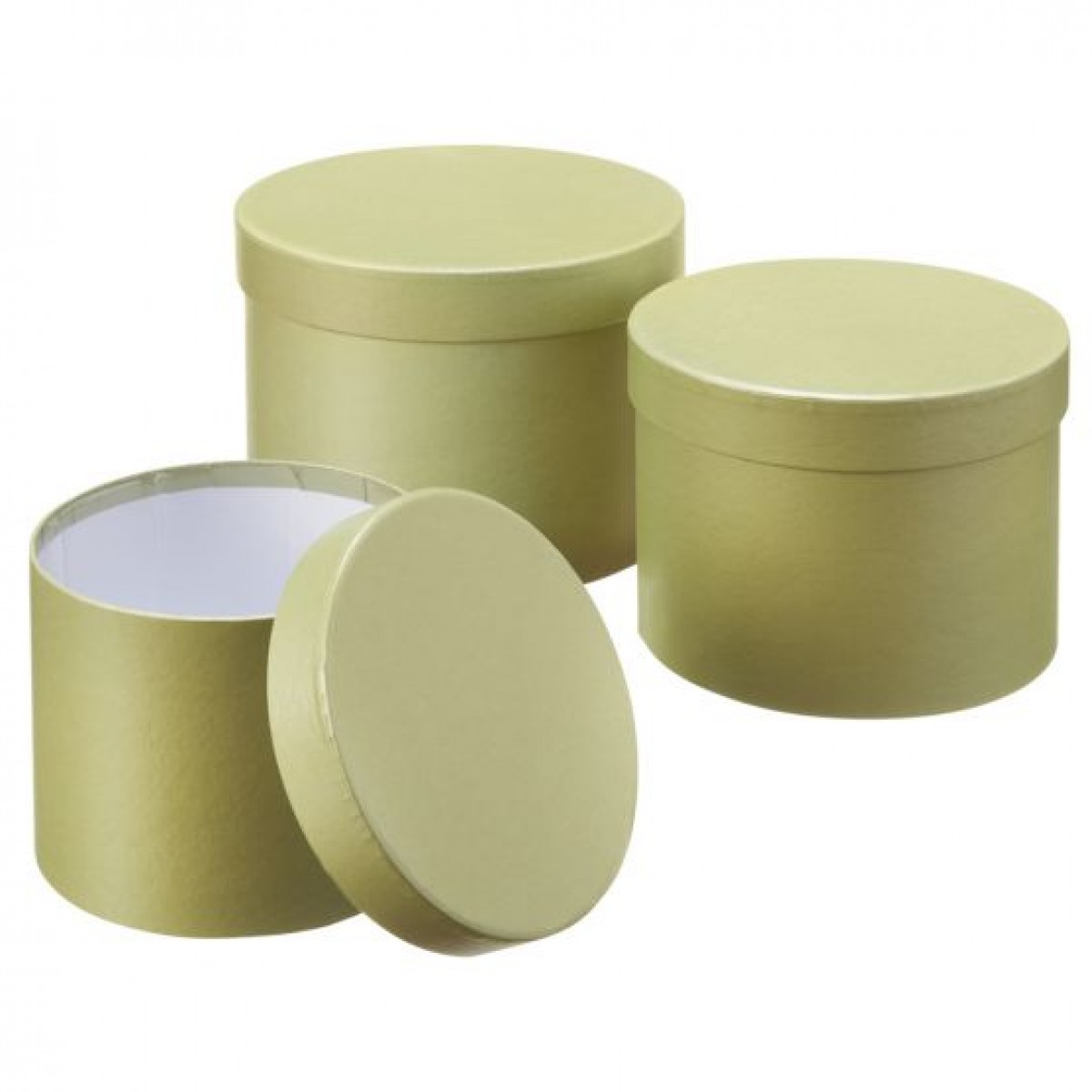 5057 Sage Green (12 Sets) Macaroon Collection Round Lined Paper Gift Box 3x1