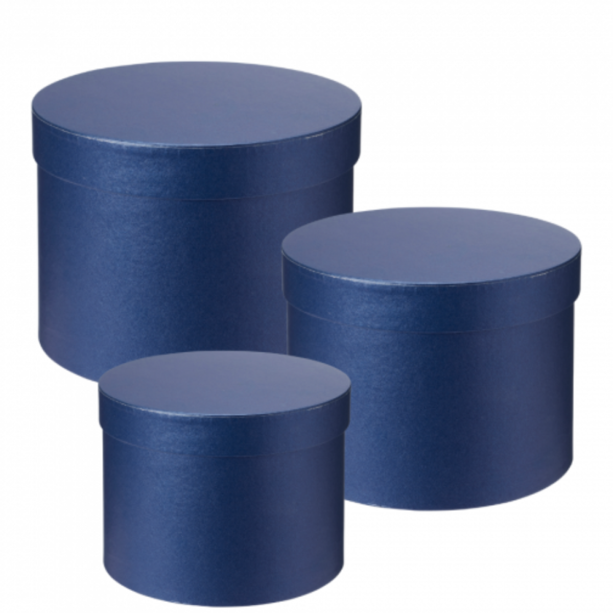 5098 Navy Blue (12 Sets) Macaroon Collection Round Lined Paper Gift Box 3x1