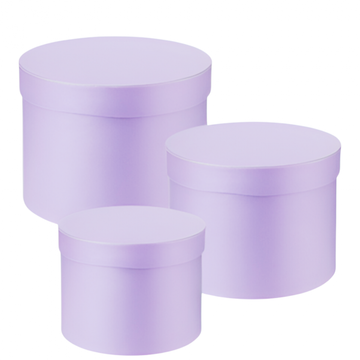 5099 Lilac (12 Sets) Macaroon Collection Round Lined Paper Gift Box 3x1