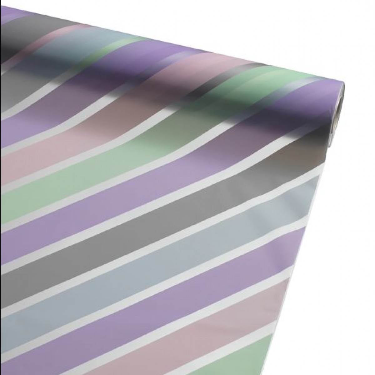 7752 Frosted Pastel Stripe Mix 80cmx25m Printed 50mic Film - 1 Roll