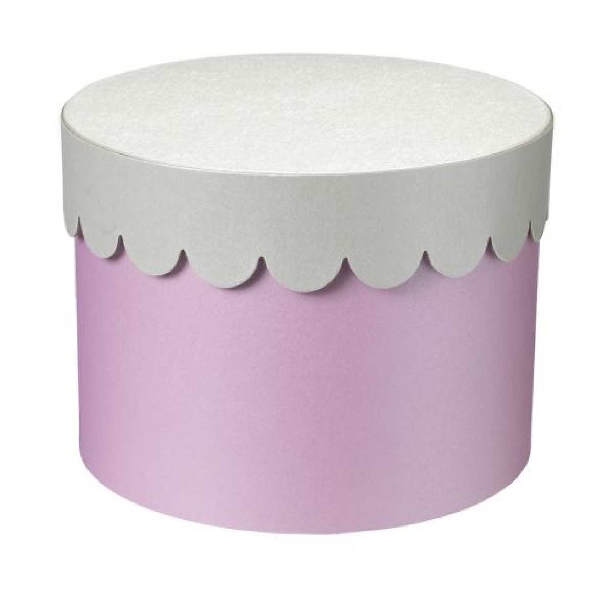 5603 Scalloped Lid Purple/Silver Round Lined Paper Gift Box  3x1