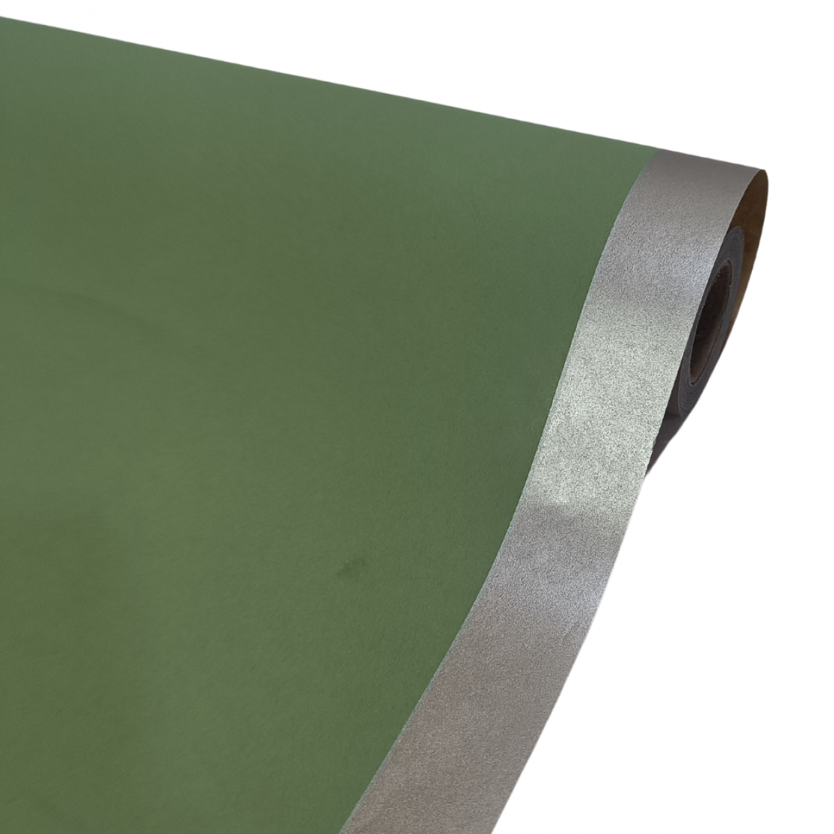 7226 Double Side Border Green & Silver 50cmx25m Kraft Paper - 1 Roll 